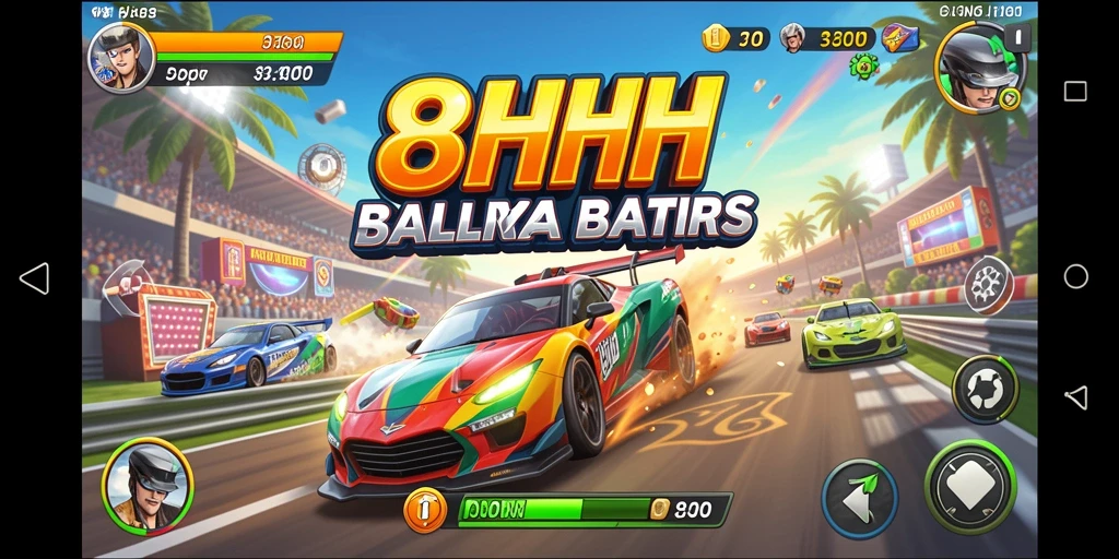 Tampilan gameplay balap yang mendebarkan di 8HHH.