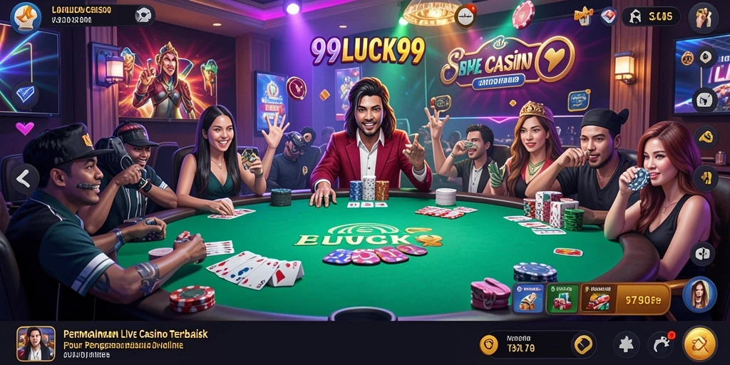 Screenshot gameplay Live Casino yang menegangkan di 99LUCK99.