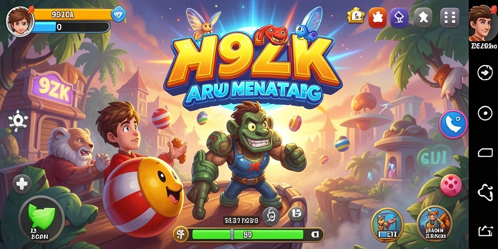 Tampilan gameplay seru dari 9ZK dengan karakter unik dan tantangan menarik.