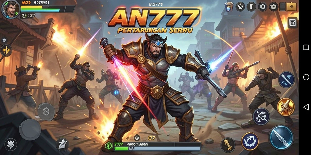 Gameplay AN777 dengan karakter bertarung yang menegangkan.