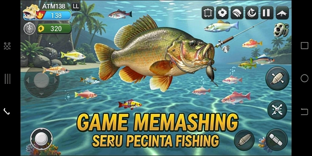 Gameplay ATM138 menampilkan aksi memancing yang seru dan grafis menawan.
