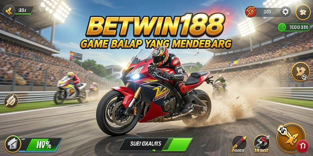 Tangkapan layar menunjukkan aksi balap menegangkan di BETWIN188.
