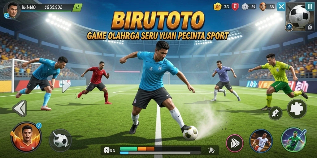Screenshot gameplay BIRUTOTO menampilkan aksi olahraga yang seru.