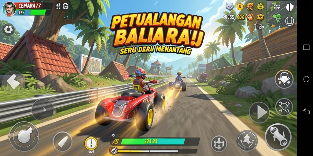 Tampilan gameplay CEMARA77 yang mendebarkan saat balapan.