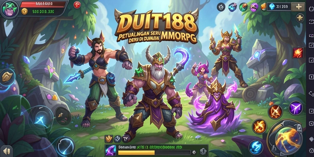 Tangkapan layar gameplay <strong>DUIT188</strong> yang menampilkan aksi pertempuran mendebarkan di dunia MMORPG.