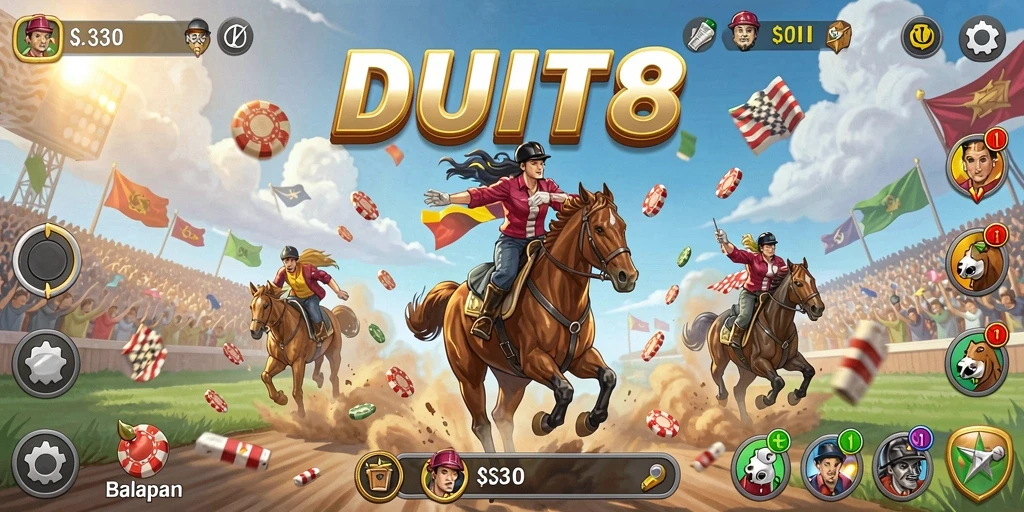 Tampilan gameplay seru dan mendebarkan di DUIT8.