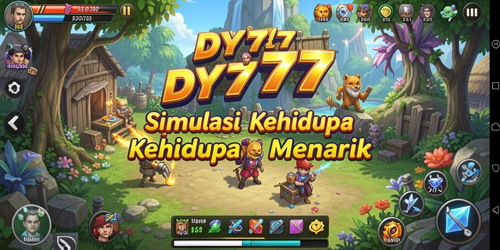 Tampilan gameplay DY777 menampilkan karakter yang berinteraksi dalam lingkungan yang dinamis.