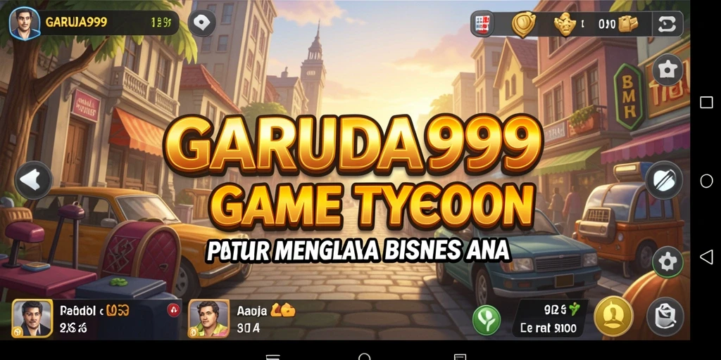 Tampilan gameplay <strong>GARUDA999</strong> yang menampilkan manajemen bisnis yang dinamis.