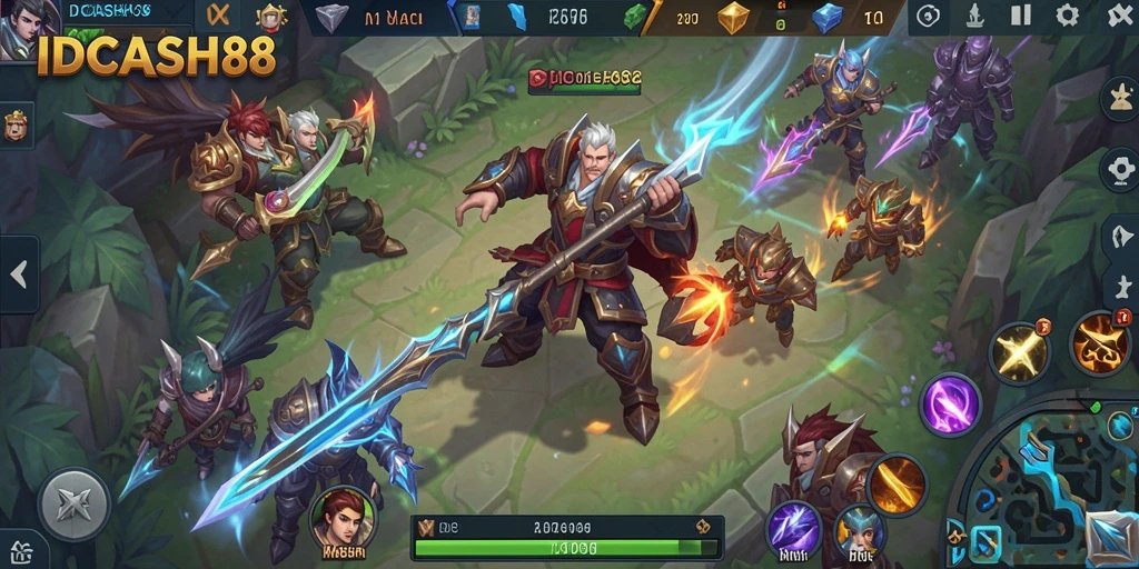 Gameplay seru IDCASH88 dalam arena MOBA yang kompetitif.