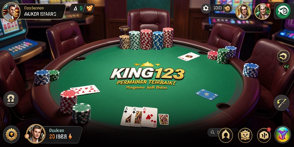 Tangkapan layar KING123 menampilkan gameplay poker yang seru dan interaktif.
