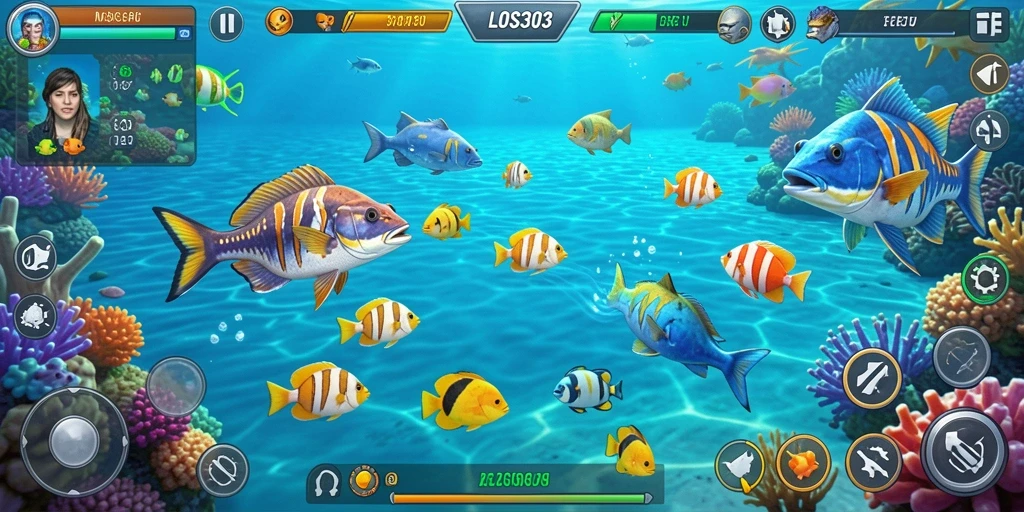 Tangkapan ikan yang berwarna-warni dalam gameplay LOS303.