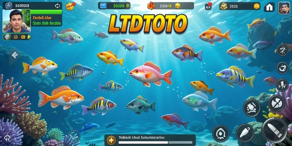 Gameplay LTDTOTO dengan aksi menembak ikan yang seru dan penuh warna.