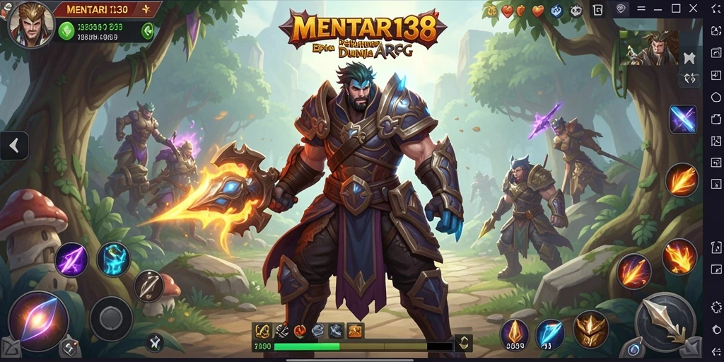 Screenshot gameplay MENTARI138 menampilkan pertarungan epik dalam dunia ARPG.