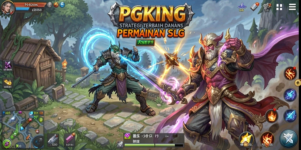 Tangkapan layar PGKING menampilkan aksi dan strategi dalam pertempuran SLG.