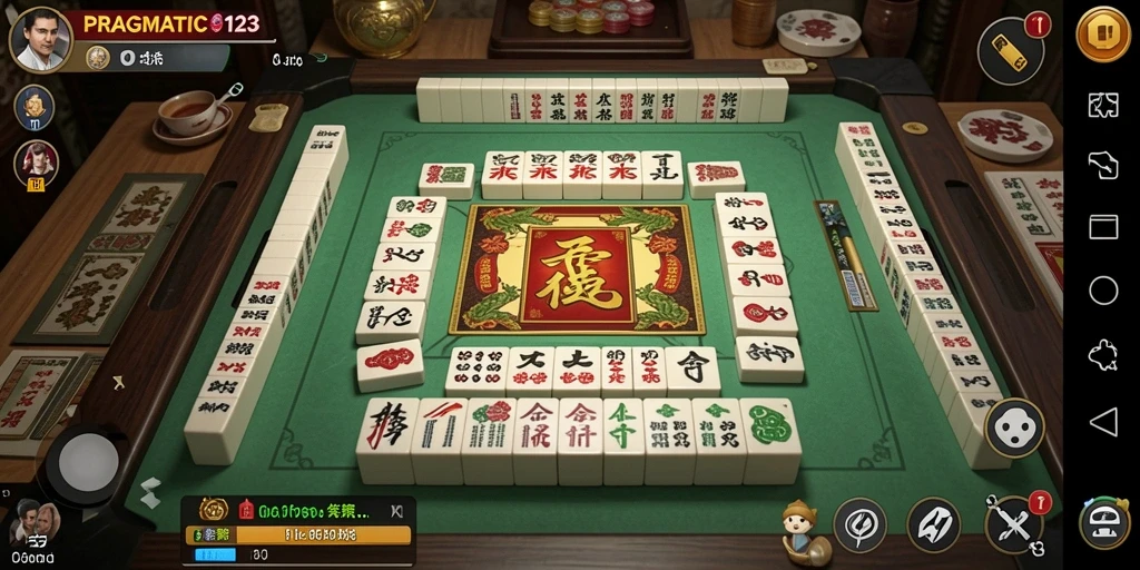 Screenshot gameplay PRAGMATIC123 menampilkan suasana seru permainan Mahjong.
